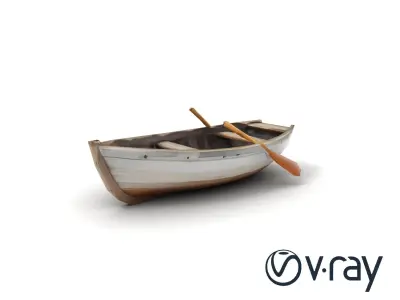 Weathered Wooden Rowboat model pack Low-poly 3D model