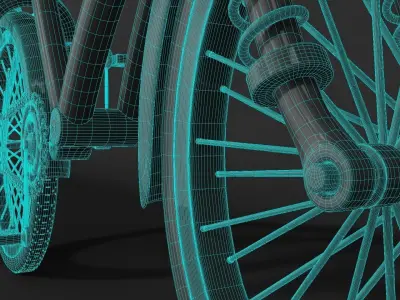 Bicycle with light 3D model