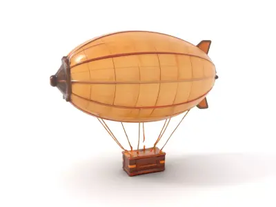 Vintage Airship model pack Low-poly 3D model