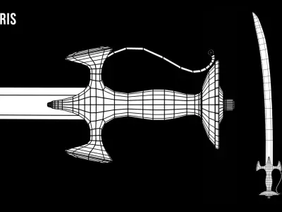 Tulwar Low-poly 3D model