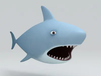 Shark cartoon 3D model