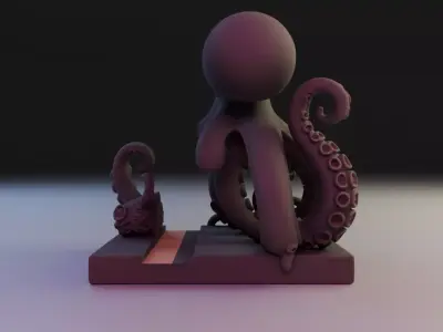 octopus bookend 3D print model