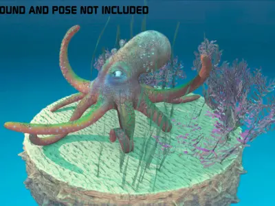 Octopus Rigged Low-poly 3D model