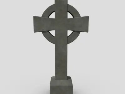 Tombstone Cross Low-poly 3D model