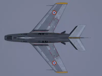 Dassault Mystere IV Low-poly 3D model