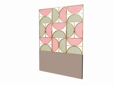 Decorative Partition Wall with Geometric Design Low-poly 3D model