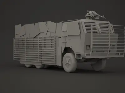 Military armoured vehicle kit 03 Low-poly 3D model
