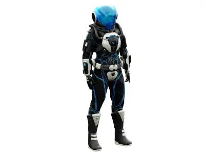 CYBER ASTRONAUT-Z  Rigged for Unreal Engine - Unity - MIXAMO 3D model