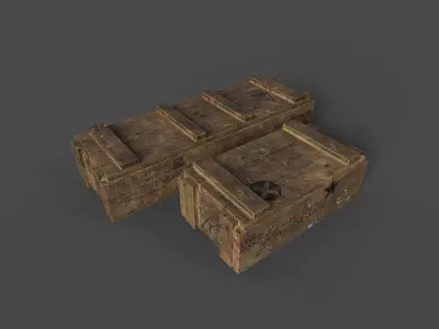 Military Crates Low-poly 3D model