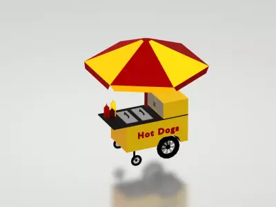 Hot Dog Cart 3D model purchase