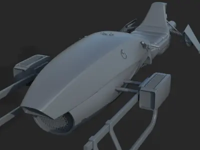 Space Bike Low-poly 3D model