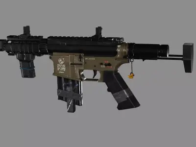 Sig Sauer MCX Virtus Game Ready Rifel Low-poly 3D Model Low-poly 3D model