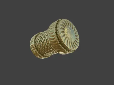 Snake head ornament - LODs and PBR - GameReady Low-poly 3D model