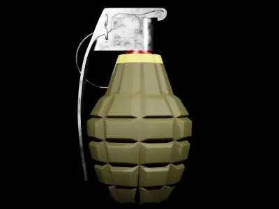 MK 2 Grenade - made in Blender Low-poly 3D model