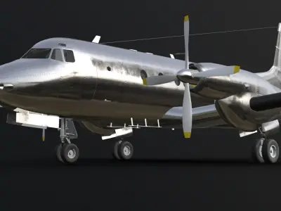 Hawker Siddeley HS 748 Clean Livery Low-poly 3D model