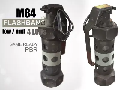 M84 Flashbang Stun grenade Low-poly 3D model
