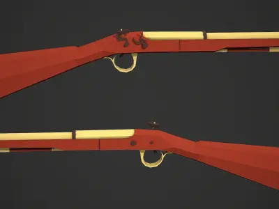 Stylized Blunderbuss Low Poly Mobile Ready Low-poly 3D model
