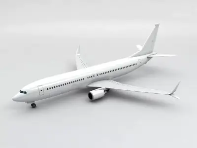 Boeing BBJ MAX 8 Airliner - Generic White Low-poly 3D model