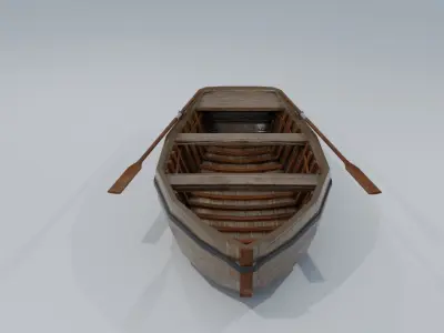 GameReady Old Boat Low-poly 3D model