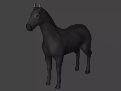 Black Horse Stallion fully rigged low poly Low-poly 3D model