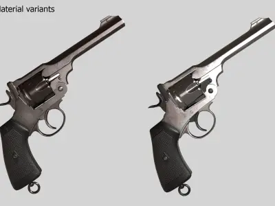 Webley MK VI Revolver PBR Low-poly 3D model