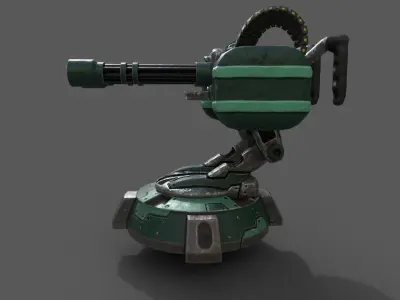 Free military automatic sentry gun Free low-poly 3D model