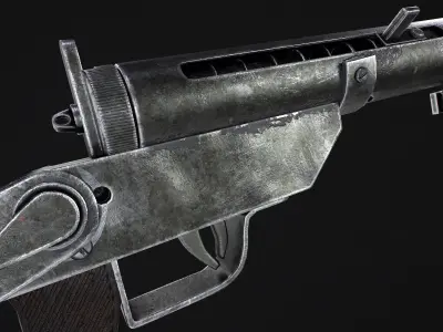 SMG Lightning Blyskawica Low poly PBR Free low-poly 3D model