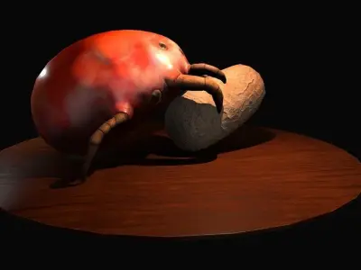 Worker Insect guarding an egg Low-poly 3D model