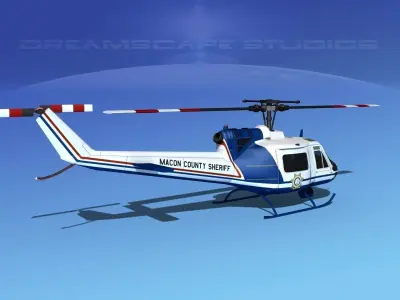 Bell 204 Macon County Sheriff 3D model