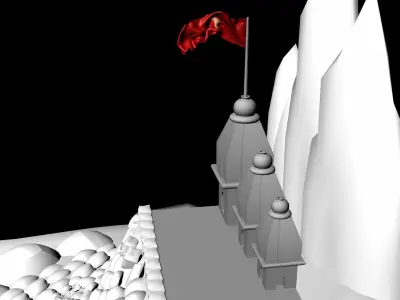 Hill Temple Fountain 3D model