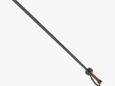 Sword with a spiked handle Low-poly 3D model