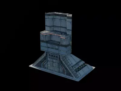 Cyberpunk Building 5 Low-poly 3D model