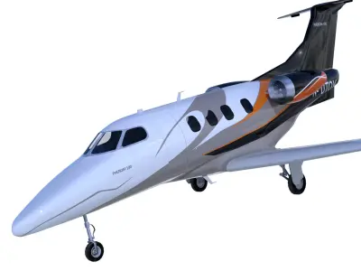 Embraer Phenom 100 private jet detailed 3d model Low-poly 3D model