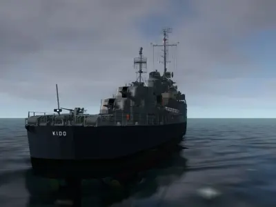 USS KIDD DESTROYER WARSHIP 3D MODEL 3D model