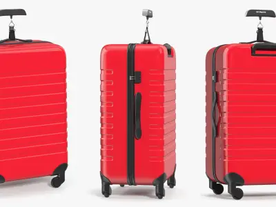 Portable Travel Luggage Weigher with Hard Shell Rolling Luggage 3D model