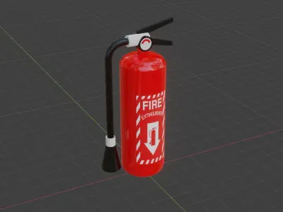 fire extinguisher - low poly Low-poly 3D model