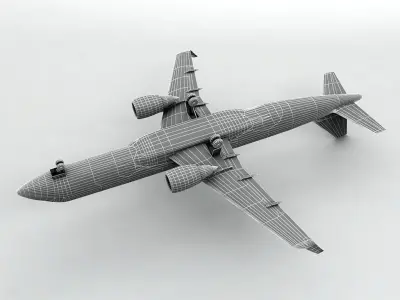 Embraer ERJ 190 - Generic White Low-poly 3D model