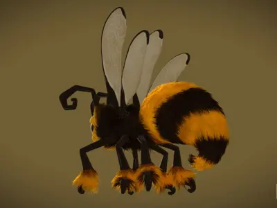 Cartoon Bee - Rigged 3D model