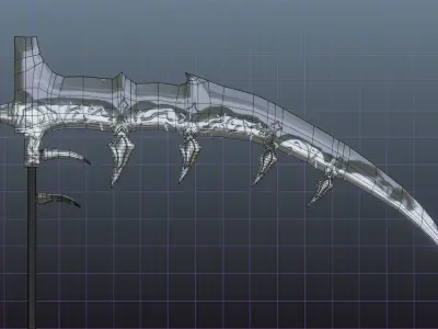 Fantasy Jagged Scythe 3D model