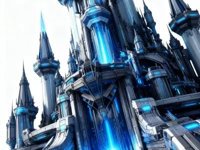 Futuristic Sci-Fi Citadel Tower 3D Model 3D model