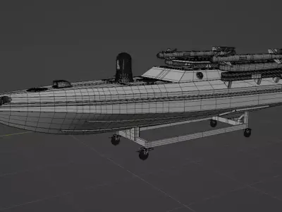 Magura V5 Naval Drone Unmanned Surface Vehicle Low-poly 3D model