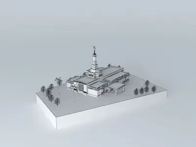 LDS Temple Asuncion Paraguay 112 Th. Operating Templo Mormon. Free 3D model