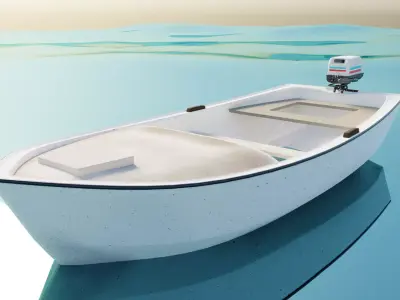 Small Dalmatian fishing boat - Pasara- TOMOS OUTBOARD INCLUDED 3D model