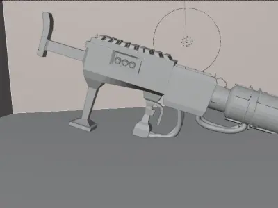 Sci fi Fire Boll Gun Animated Low-poly 3D model