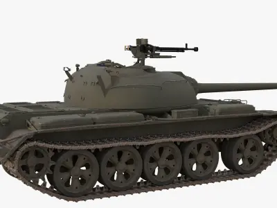 Type 59 PLA Army Tank Game Ready 8K PBR Model Low-poly 3D model