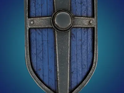 Stylized shield PBR Game ready Low-poly 3D model