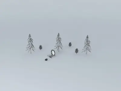 stargate group of trees in snow Free 3D model