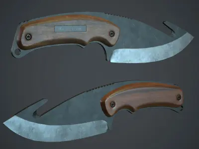 Gut Knife PBR Game Ready Low-poly 3D model