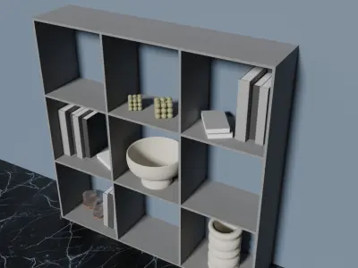 VAYS grey shelf for books and toys 3D model