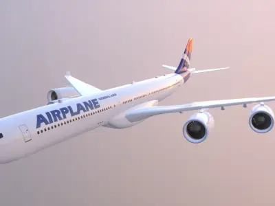 Airplane Generic Commercial Low-poly 3D model